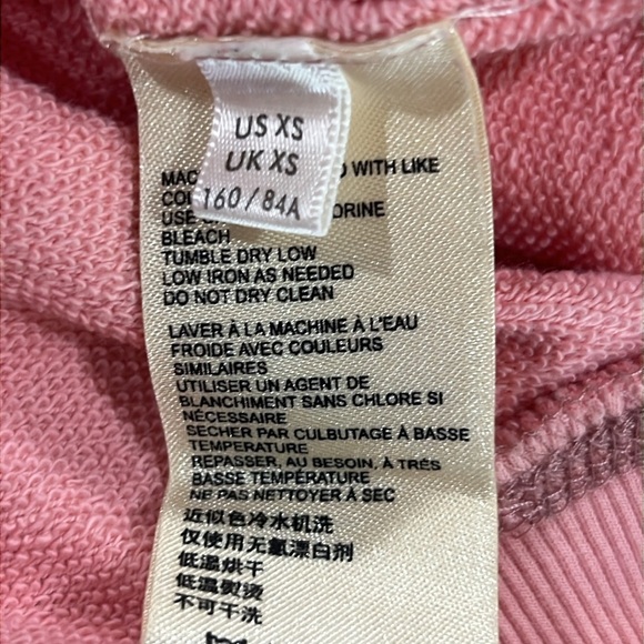 Free People Sweater XS Coral Take Me Back Cropped Open Back Oversized Boho Pink - Picture 4 of 7